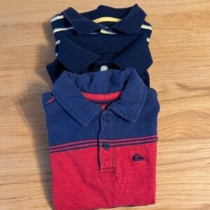 3 pc bundle - kids collared polo shirts, quicksilver, size 4T